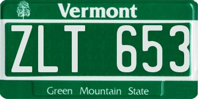 VT license plate ZLT653