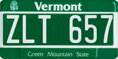VT license plate ZLT657