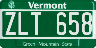 VT license plate ZLT658