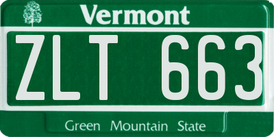 VT license plate ZLT663
