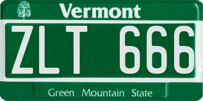 VT license plate ZLT666