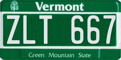VT license plate ZLT667