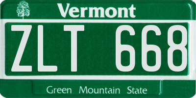 VT license plate ZLT668