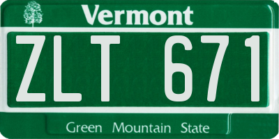 VT license plate ZLT671