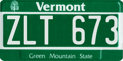 VT license plate ZLT673