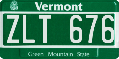 VT license plate ZLT676