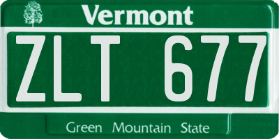 VT license plate ZLT677