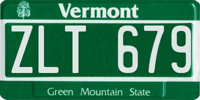 VT license plate ZLT679