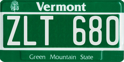 VT license plate ZLT680