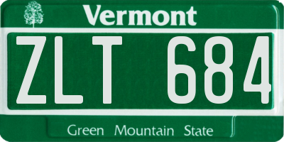 VT license plate ZLT684