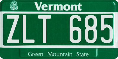 VT license plate ZLT685