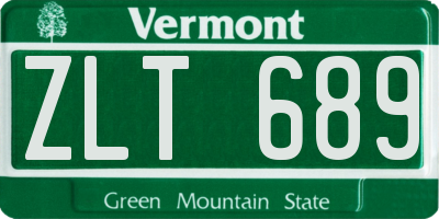 VT license plate ZLT689