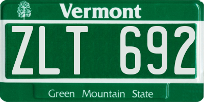 VT license plate ZLT692