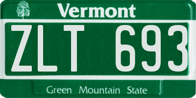 VT license plate ZLT693