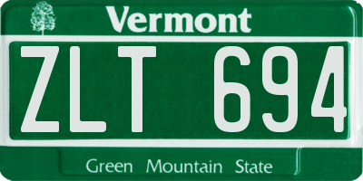 VT license plate ZLT694