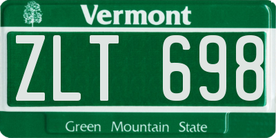 VT license plate ZLT698
