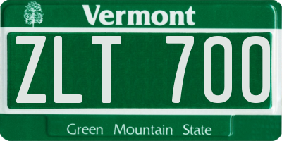 VT license plate ZLT700