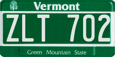 VT license plate ZLT702