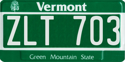 VT license plate ZLT703