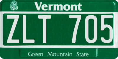 VT license plate ZLT705