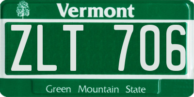 VT license plate ZLT706
