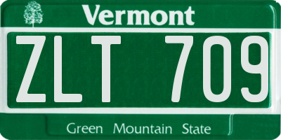 VT license plate ZLT709
