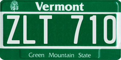 VT license plate ZLT710