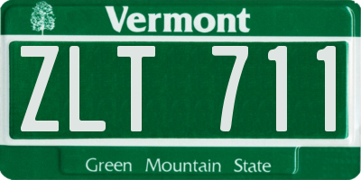 VT license plate ZLT711