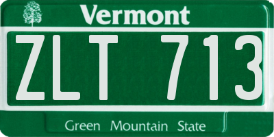 VT license plate ZLT713