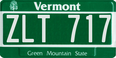 VT license plate ZLT717