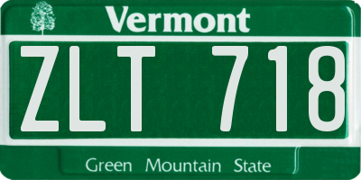 VT license plate ZLT718