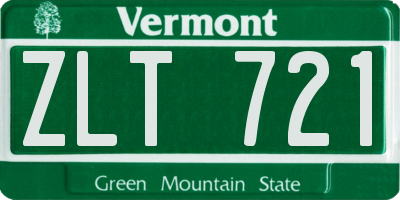 VT license plate ZLT721