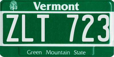 VT license plate ZLT723