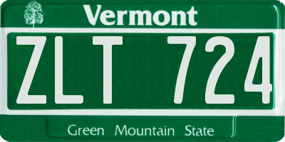 VT license plate ZLT724