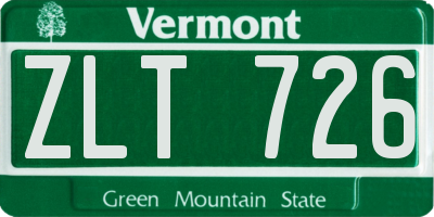 VT license plate ZLT726