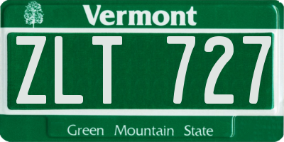 VT license plate ZLT727