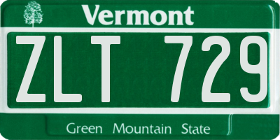 VT license plate ZLT729