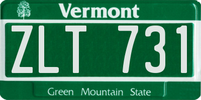 VT license plate ZLT731