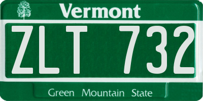 VT license plate ZLT732