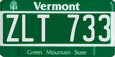 VT license plate ZLT733