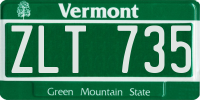 VT license plate ZLT735