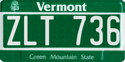 VT license plate ZLT736