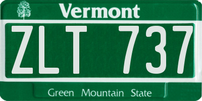 VT license plate ZLT737