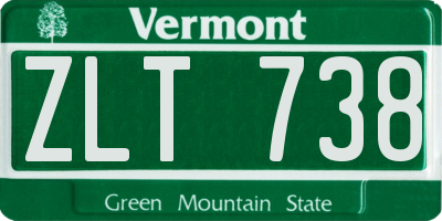 VT license plate ZLT738