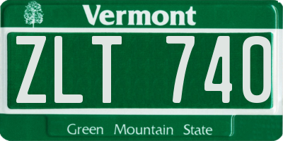 VT license plate ZLT740