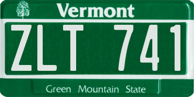 VT license plate ZLT741