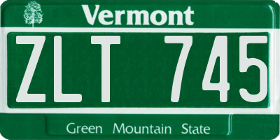 VT license plate ZLT745