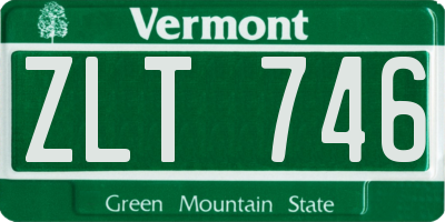 VT license plate ZLT746