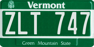 VT license plate ZLT747