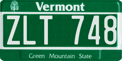 VT license plate ZLT748